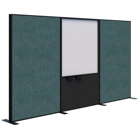 Connect 70 - Freestanding/Fabric/Whiteboard/Fabric 1890H-Office Partitons-Keylargo Atlantic-Black-3600 mm-Commercial Traders - Office Furniture