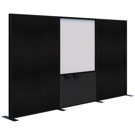 Connect 70 - Freestanding/Fabric/Whiteboard/Fabric 1890H-Office Partitons-Keylargo Ebony-Black-3600 mm-Commercial Traders - Office Furniture