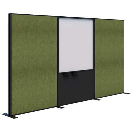 Connect 70 - Freestanding/Fabric/Whiteboard/Fabric 1890H-Office Partitons-Keylargo Grass-Black-3600 mm-Commercial Traders - Office Furniture