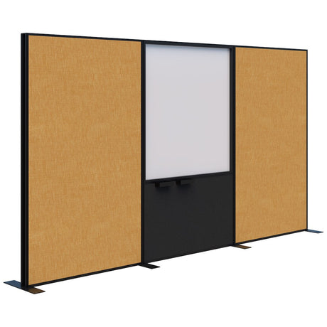 Connect 70 - Freestanding/Fabric/Whiteboard/Fabric 1890H-Office Partitons-Keylargo Marigold-Black-3600 mm-Commercial Traders - Office Furniture