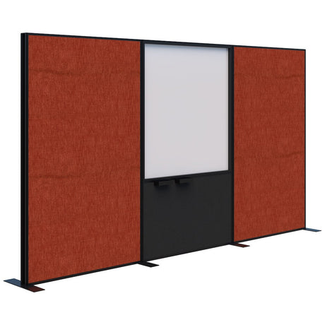 Connect 70 - Freestanding/Fabric/Whiteboard/Fabric 1890H-Office Partitons-Keylargo Paprika-Black-3600 mm-Commercial Traders - Office Furniture