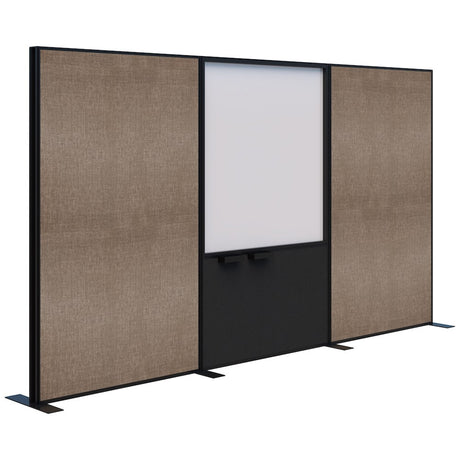 Connect 70 - Freestanding/Fabric/Whiteboard/Fabric 1890H-Office Partitons-Keylargo Pumice-Black-3600 mm-Commercial Traders - Office Furniture