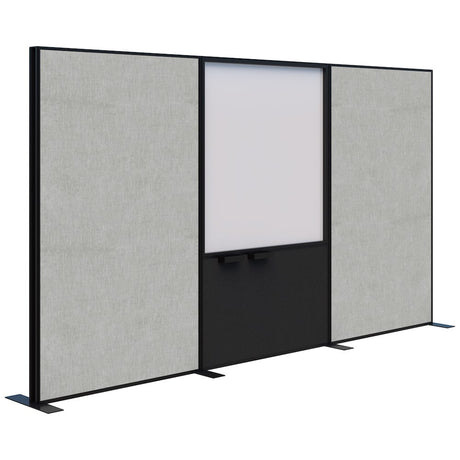 Connect 70 - Freestanding/Fabric/Whiteboard/Fabric 1890H-Office Partitons-Keylargo Zinc-Black-3600 mm-Commercial Traders - Office Furniture
