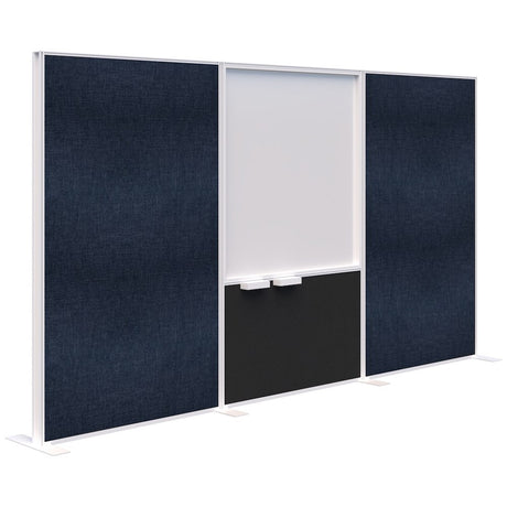 Connect 70 - Freestanding/Fabric/Whiteboard/Fabric 1890H-Office Partitons-Keylargo Denim-White-3600 mm-Commercial Traders - Office Furniture