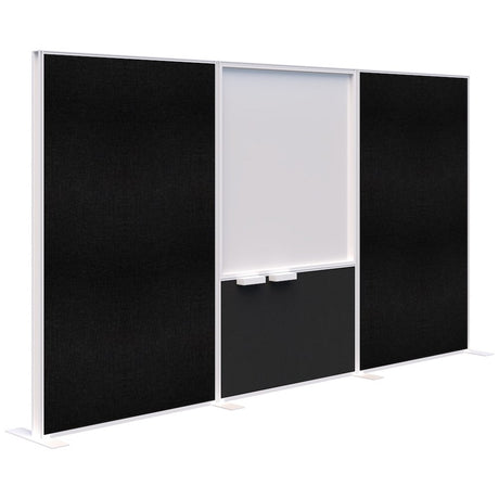 Connect 70 - Freestanding/Fabric/Whiteboard/Fabric 1890H-Office Partitons-Keylargo Ebony-White-3600 mm-Commercial Traders - Office Furniture