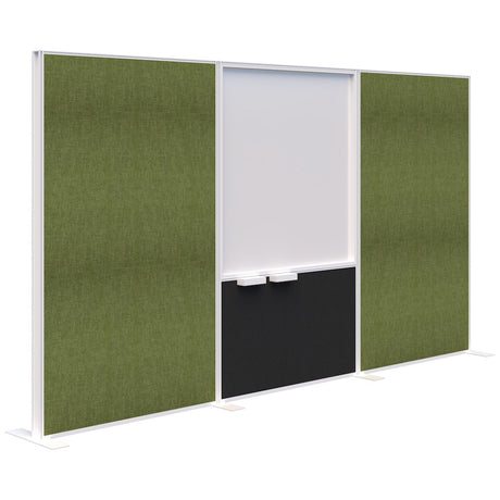 Connect 70 - Freestanding/Fabric/Whiteboard/Fabric 1890H-Office Partitons-Keylargo Grass-White-3600 mm-Commercial Traders - Office Furniture