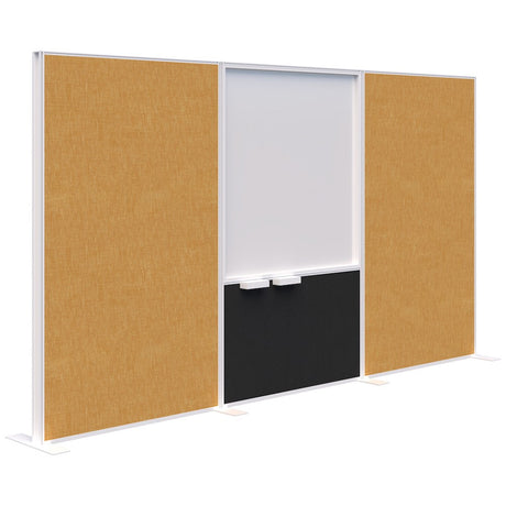 Connect 70 - Freestanding/Fabric/Whiteboard/Fabric 1890H-Office Partitons-Keylargo Marigold-White-3600 mm-Commercial Traders - Office Furniture