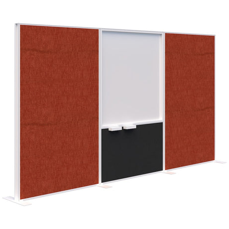 Connect 70 - Freestanding/Fabric/Whiteboard/Fabric 1890H-Office Partitons-Keylargo Paprika-White-3600 mm-Commercial Traders - Office Furniture