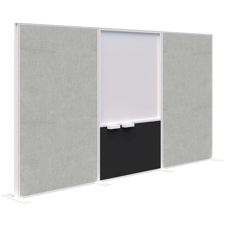 Connect 70 - Freestanding/Fabric/Whiteboard/Fabric 1890H-Office Partitons-Keylargo Zinc-White-3600 mm-Commercial Traders - Office Furniture