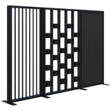 Connect 70 - Freestanding/Angled Fin/Planter 1890H-Office Partitons-Black-Black-3000mm-Commercial Traders - Office Furniture