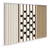 Connect 70 - Freestanding/Angled Fin/Planter 1890H-Office Partitons-Classic Oak-White-3000mm-Commercial Traders - Office Furniture