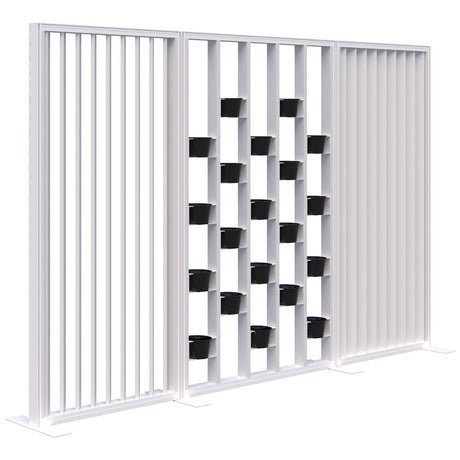 Connect 70 - Freestanding/Angled Fin/Planter 1890H-Office Partitons-Snow Velvet-White-3000mm-Commercial Traders - Office Furniture