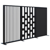 Connect 70 - Freestanding/Angled Fin/Planter 1890H-Office Partitons-Black-Black-3600mm-Commercial Traders - Office Furniture