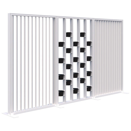 Connect 70 - Freestanding/Angled Fin/Planter 1890H-Office Partitons-Snow Velvet-White-3600mm-Commercial Traders - Office Furniture
