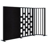 Connect 70 - Freestanding/Fabric/Planter/Curved 1890H x 3025L-Office Partitons-Black with Black Frame-Keylargo Ebony-Commercial Traders - Office Furniture