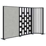 Connect 70 - Freestanding/Fabric/Planter/Curved 1890H x 3025L-Office Partitons-Black with Black Frame-Keylargo Zinc-Commercial Traders - Office Furniture