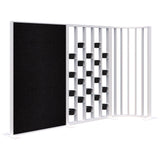 Connect 70 - Freestanding/Fabric/Planter/Curved 1890H x 3025L-Office Partitons-Snow Velvet with White Frame-Keylargo Ebony-Commercial Traders - Office Furniture