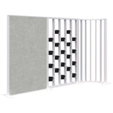 Connect 70 - Freestanding/Fabric/Planter/Curved 1890H x 3025L-Office Partitons-Snow Velvet with White Frame-Keylargo Zinc-Commercial Traders - Office Furniture