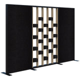 Connect 70 - Freestanding/Fabric/Planter 1890H-Office Partitons-Classic Oak with Black Frame-Keylargo Ebony-3000 mm-Commercial Traders - Office Furniture