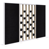 Connect 70 - Freestanding/Fabric/Planter 1890H-Office Partitons-Classic Oak with White Frame-Keylargo Ebony-3000 mm-Commercial Traders - Office Furniture