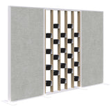Connect 70 - Freestanding/Fabric/Planter 1890H-Office Partitons-Classic Oak with White Frame-Keylargo Zinc-3000 mm-Commercial Traders - Office Furniture