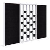 Connect 70 - Freestanding/Fabric/Planter 1890H-Office Partitons-Snow Velvet with White Frame-Keylargo Ebony-3000 mm-Commercial Traders - Office Furniture