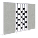 Connect 70 - Freestanding/Fabric/Planter 1890H-Office Partitons-Snow Velvet with White Frame-Keylargo Zinc-3000 mm-Commercial Traders - Office Furniture