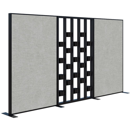 Connect 70 - Freestanding/Fabric/Planter 1890H-Office Partitons-Black with Black Frame-Keylargo Zinc-3600 mm-Commercial Traders - Office Furniture