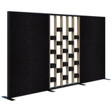Connect 70 - Freestanding/Fabric/Planter 1890H-Office Partitons-Classic Oak with Black Frame-Keylargo Ebony-3600 mm-Commercial Traders - Office Furniture