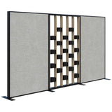 Connect 70 - Freestanding/Fabric/Planter 1890H-Office Partitons-Classic Oak with Black Frame-Keylargo Zinc-3600 mm-Commercial Traders - Office Furniture