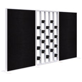 Connect 70 - Freestanding/Fabric/Planter 1890H-Office Partitons-Snow Velvet with White Frame-Keylargo Ebony-3600 mm-Commercial Traders - Office Furniture