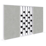 Connect 70 - Freestanding/Fabric/Planter 1890H-Office Partitons-Snow Velvet with White Frame-Keylargo Zinc-3600 mm-Commercial Traders - Office Furniture