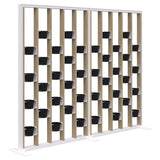 Connect Fin 70 Plant Wall 2400 Long-Office Partitons-White-Classic Oak-Commercial Traders - Office Furniture