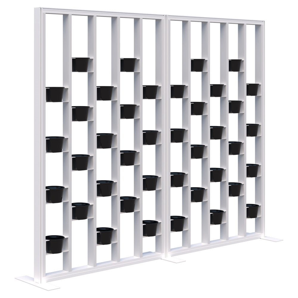 Connect Fin 70 Plant Wall 2400 Long-Office Partitons-White-Snow Velvet-Commercial Traders - Office Furniture