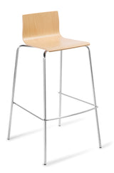 Mix Cruise Bar Stool-Lunchroon Chairs-Natural Beech-4 Leg-Chrome-Commercial Traders - Office Furniture