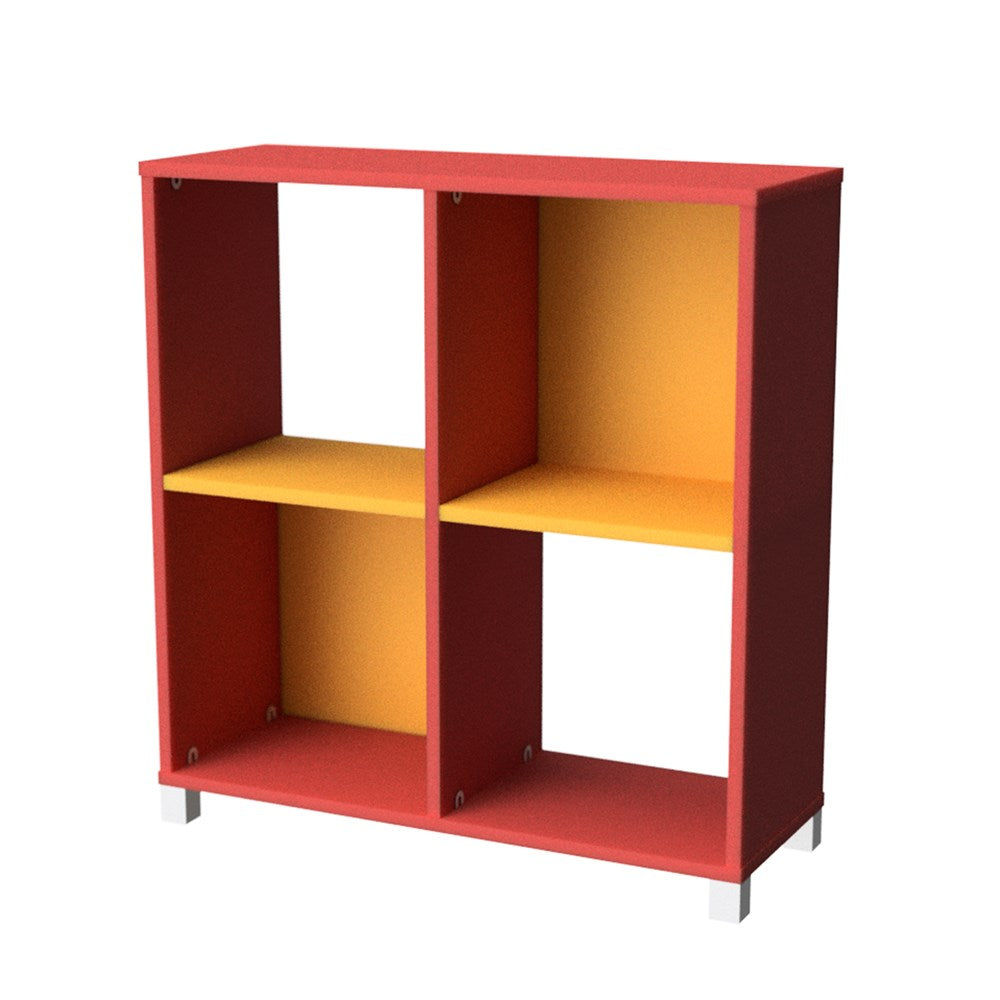 Storage Unit 4 Cube-Education Furniture-Red/Yellow-Commercial Traders - Office Furniture
