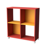 Storage Unit 4 Cube-Education Furniture-Red/Yellow-Commercial Traders - Office Furniture