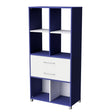 Storage Unit 6 Cube 2 Drawer-Education Furniture-Blue/White-Commercial Traders - Office Furniture