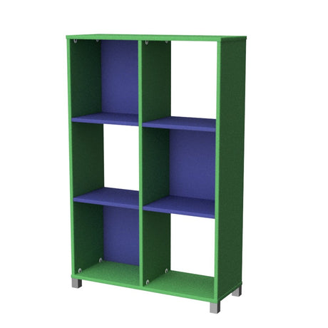 Storage Unit 6 Cube-Education Furniture-Green/Blue-Commercial Traders - Office Furniture
