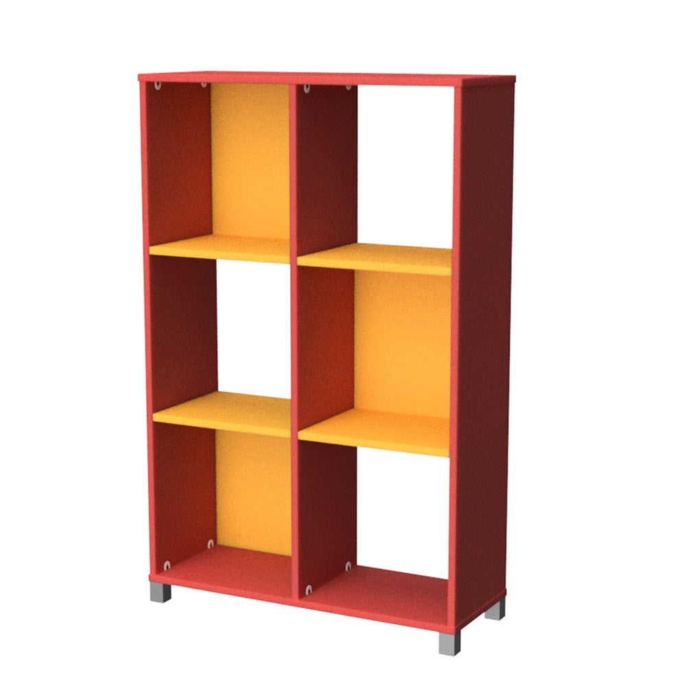 Storage Unit 6 Cube-Education Furniture-Red/Yellow-Commercial Traders - Office Furniture
