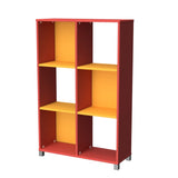 Storage Unit 6 Cube-Education Furniture-Red/Yellow-Commercial Traders - Office Furniture