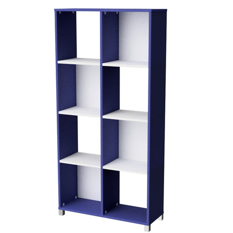 Storage Unit 8 Cube 1650mm-Education Furniture-Blue/White-Commercial Traders - Office Furniture