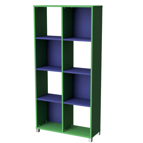 Storage Unit 8 Cube 1650mm-Education Furniture-Green/Blue-Commercial Traders - Office Furniture