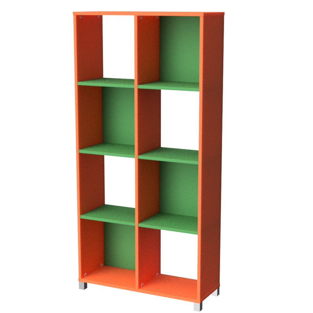 Storage Unit 8 Cube 1650mm-Education Furniture-Orange/Green-Commercial Traders - Office Furniture
