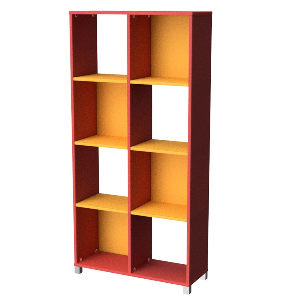 Storage Unit 8 Cube 1650mm-Education Furniture-Red/Yellow-Commercial Traders - Office Furniture