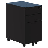 Cube Slim Metal Mobile Pedestal-Storage-Black-Commercial Traders - Office Furniture