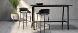 Cubit Bar Leaner with Castors-Meeting Room Furniture-1600 x 800-Atlantic Oak-White-Commercial Traders - Office Furniture
