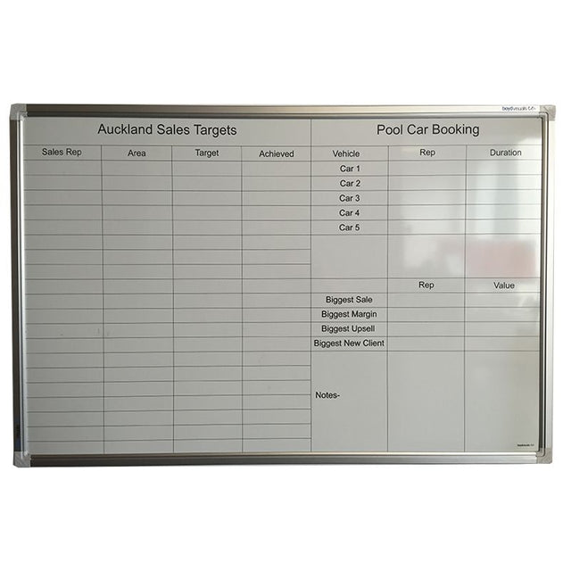 Custom Gridded Ceramic Whiteboard-Whiteboards-400 x 600-No Accessories Thanks-Commercial Traders - Office Furniture