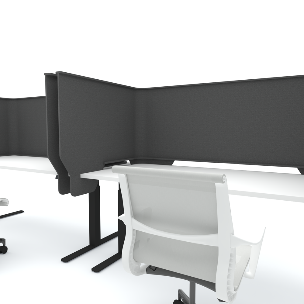 Acoustic Desk Screen Privacy Pod-Acoustic-805 x 1200 mm-Dark grey-Commercial Traders - Office Furniture