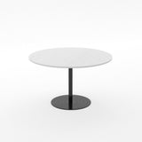 Essentials Meeting Table 1200 dia Disc Base-Meeting Room Furniture-Silver Strata-Black-North Island-Commercial Traders - Office Furniture